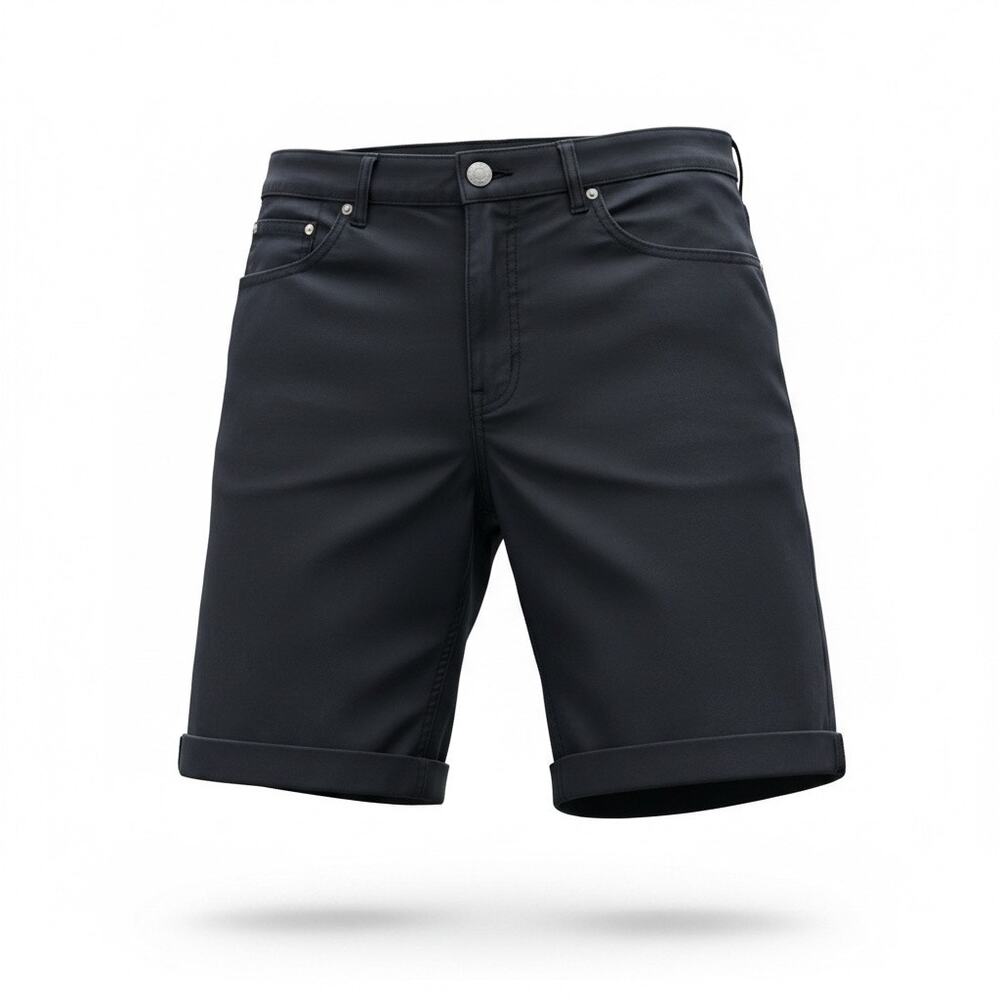 H&M Women Charcoal Gray 5 Pocket Design Bermuda Denim Shorts Size 32 NWT